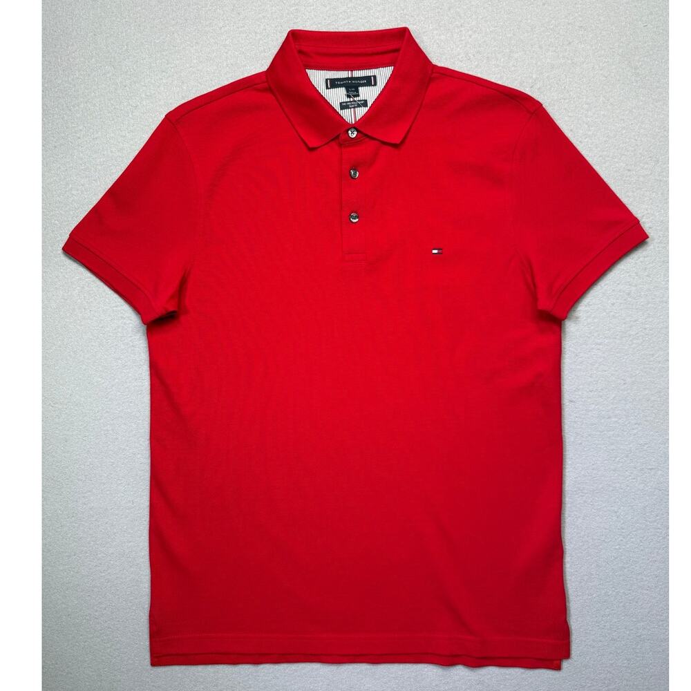 Tommy Hilfiger Men's Cotton Classic Fit 1985 Polo, Red Large $70